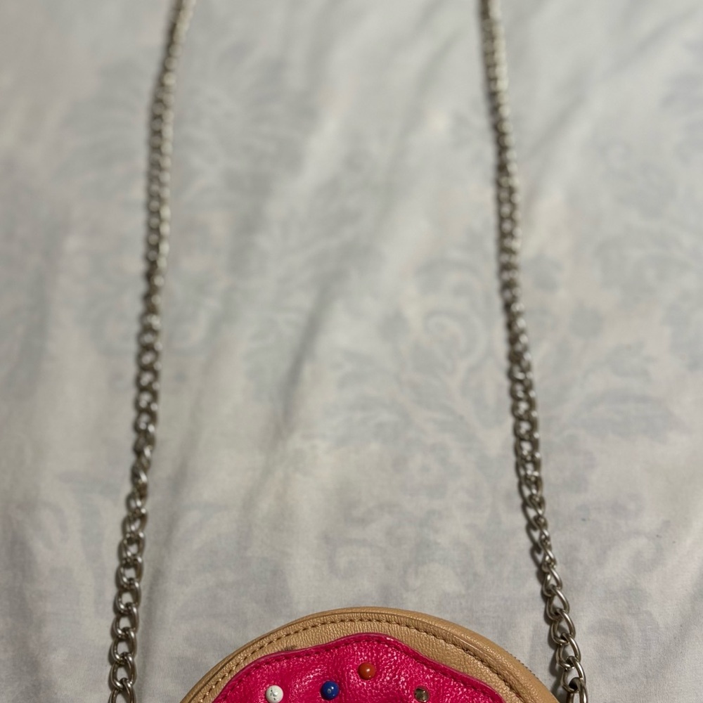 Betsey Johnson Pink Tan Donut Crossbody Bag - Picture 3 of 8